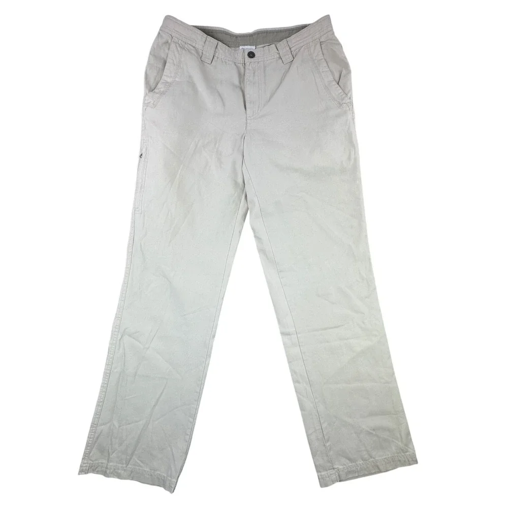 Columbia Mens 36x34 Roc Pants‎ Tan Khaki Cotton Canvas Straight Leg AM8564 FLAW